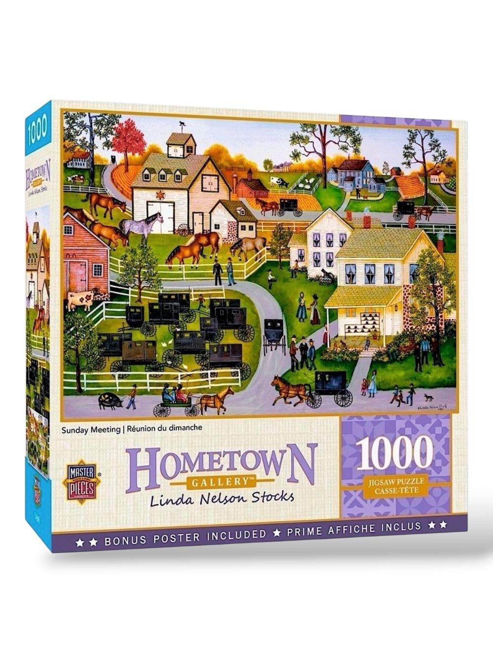 Amish Hometown Village Puzzle Folk Art Masterpieces 26.75 x 19.25 in New Sealed